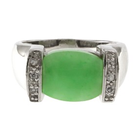 925 Sterling Silver Green Onyx Ring