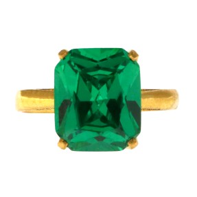 22ct Gold Emerald Ring | Size N1/2
